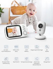 GHB Baby Monitor with Camera Baby Monitor 3.2 Inch LCD Night Vision VOX Mode Intercom Function and Lullabies Indoor