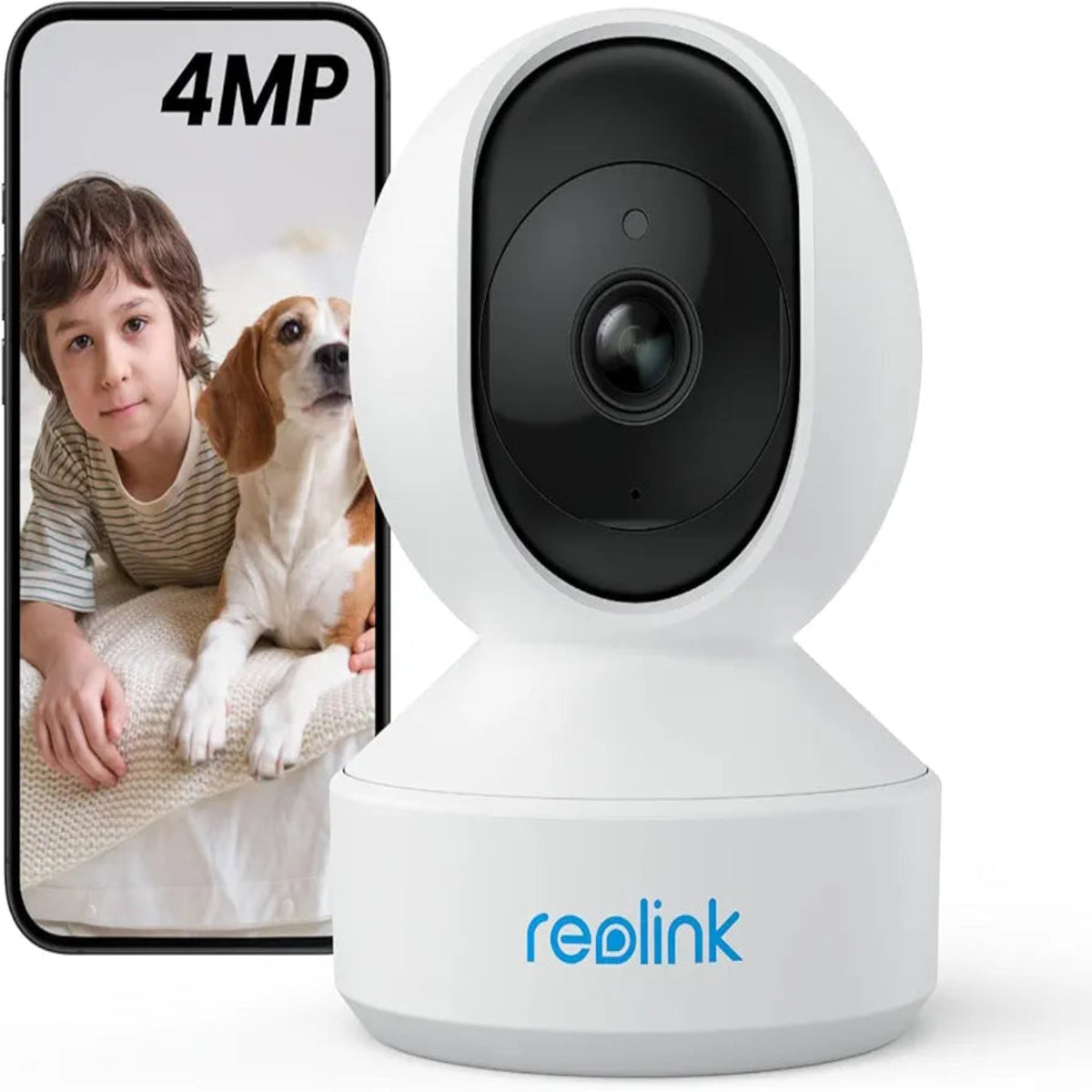 REOLINK E1 Pro Indoor Security Camera, 4MP Plug-in Pet Camera Support 2.4/5 GHz WiFi, 360 Degree Baby/Dog Monitor with Auto Tracking, Person/Pet Detection, Night Vision, 2 Way Audio, Local Storage,WITHOUT BOX